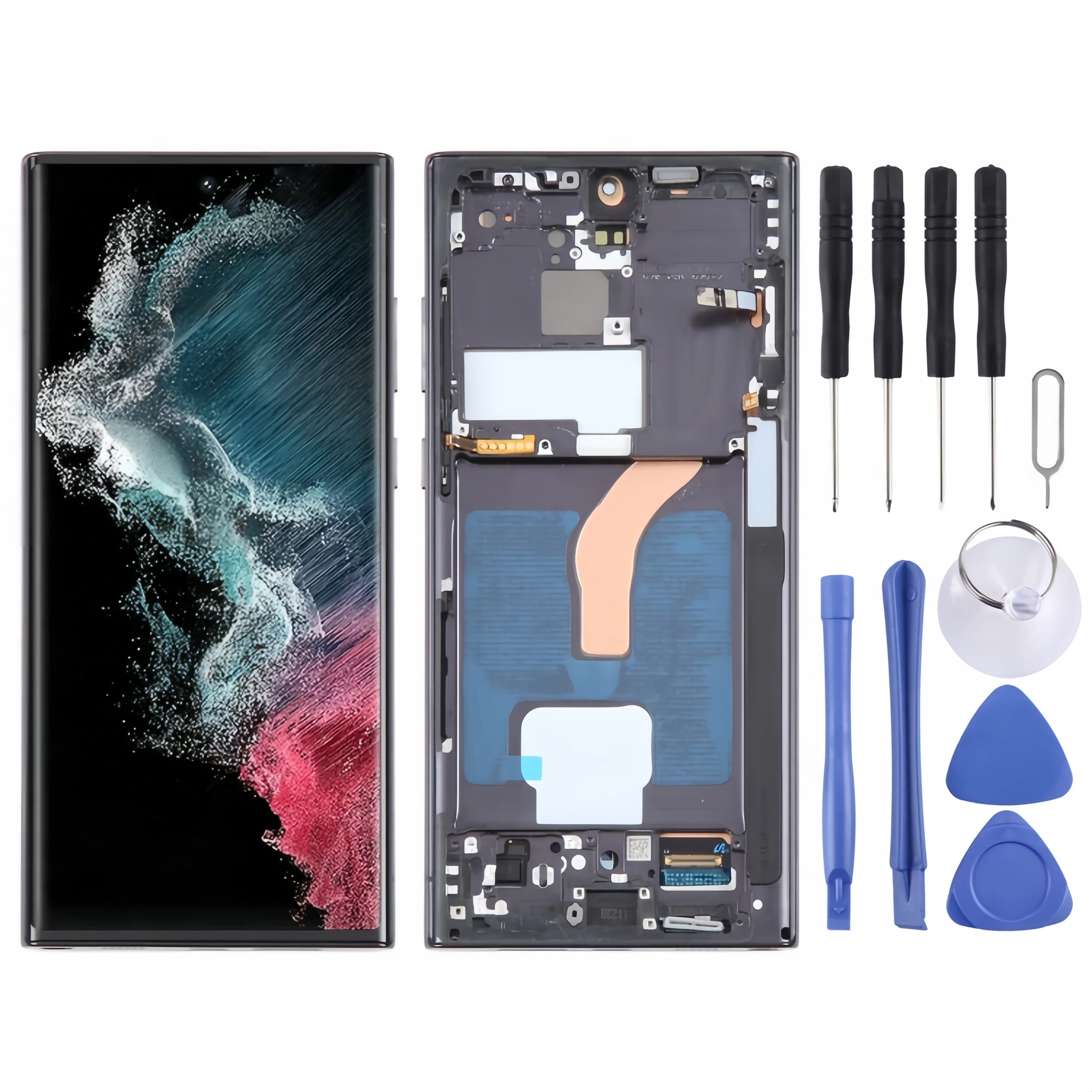 New OLCD Screen assembly with Frame suitable For Samsung Galaxy S22 Ultra 5G SM-S908U/S908B mobile phone accessories
