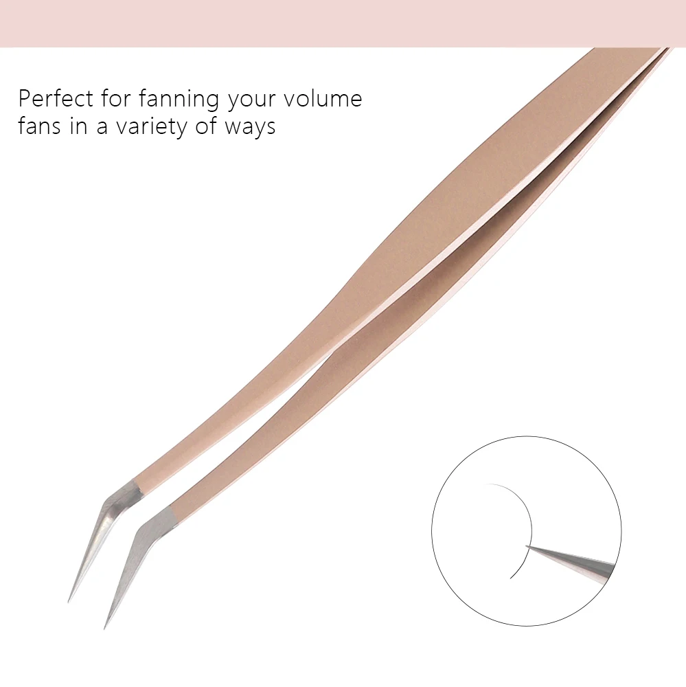 1 Pc Tweezers Eyelash Extensions Pink Stainless Steel Superhard Tweezer Anti-Static Make Up Tools Lashes Tweezers Professional