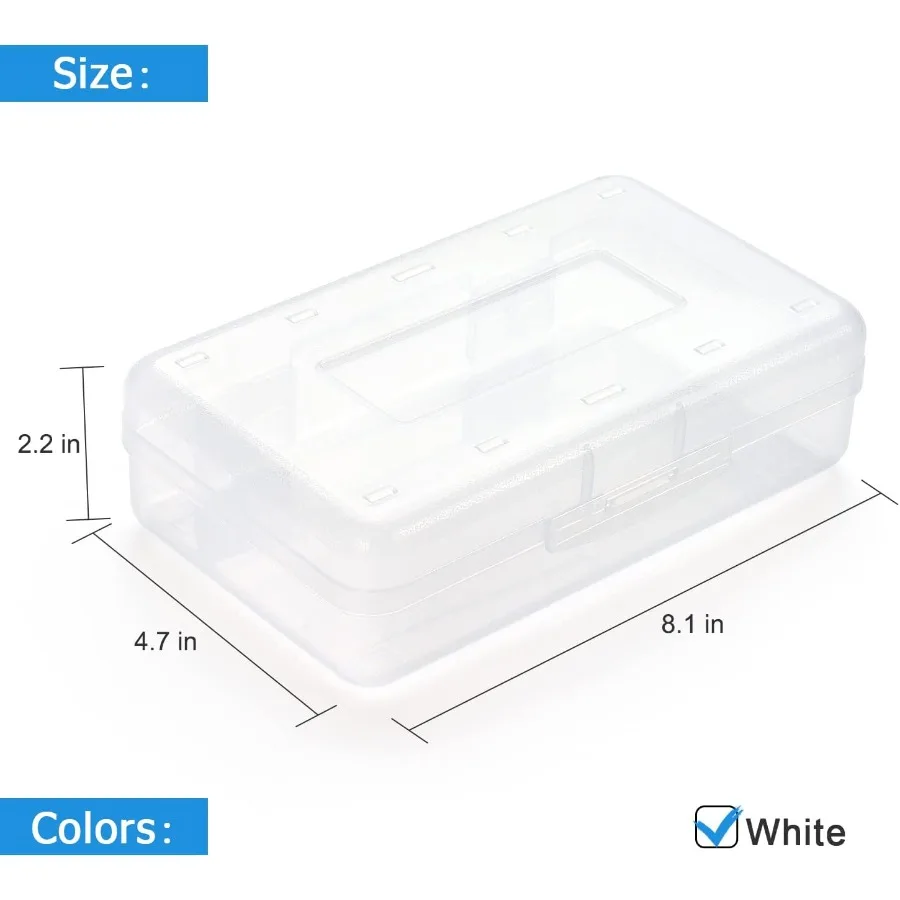 تاماكي 1 عبوة من صندوق أقلام الرصاص البلاستيكي، صناديق أقلام رصاص ذات سعة كبيرة، صناديق شفافة مع غطاء محكم، تصميم قابل للتكديس ومكتب أنيق #3