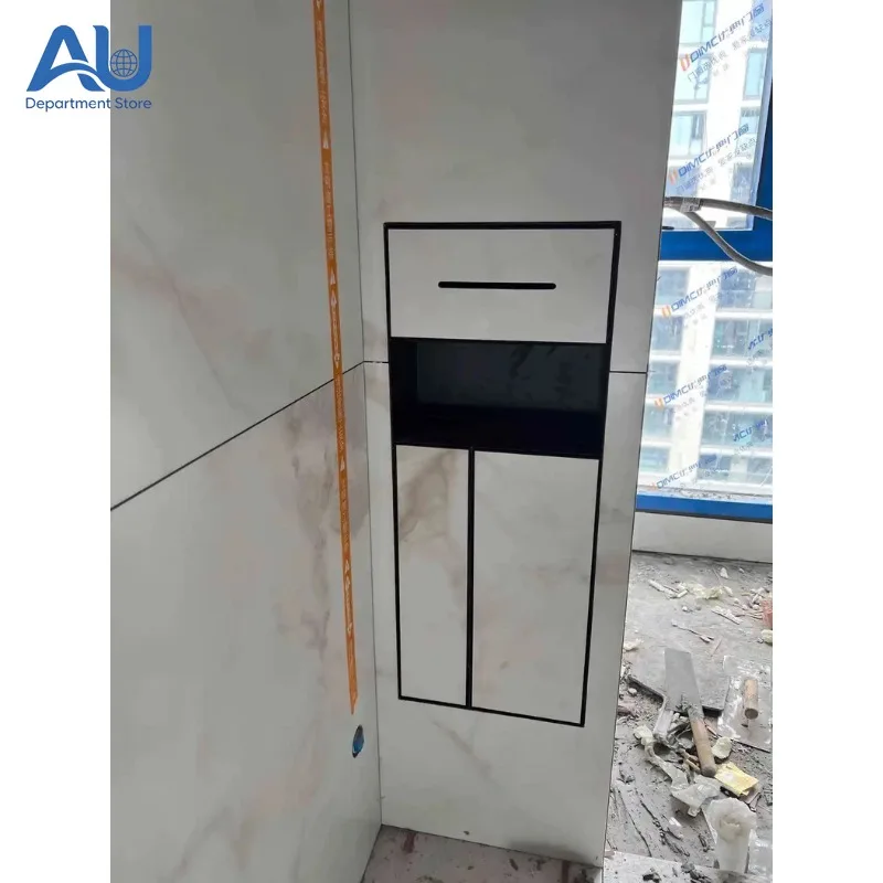 Toilet Concealed stainless steel trash can Recessed niche Tissue box Next to bathroom toilet