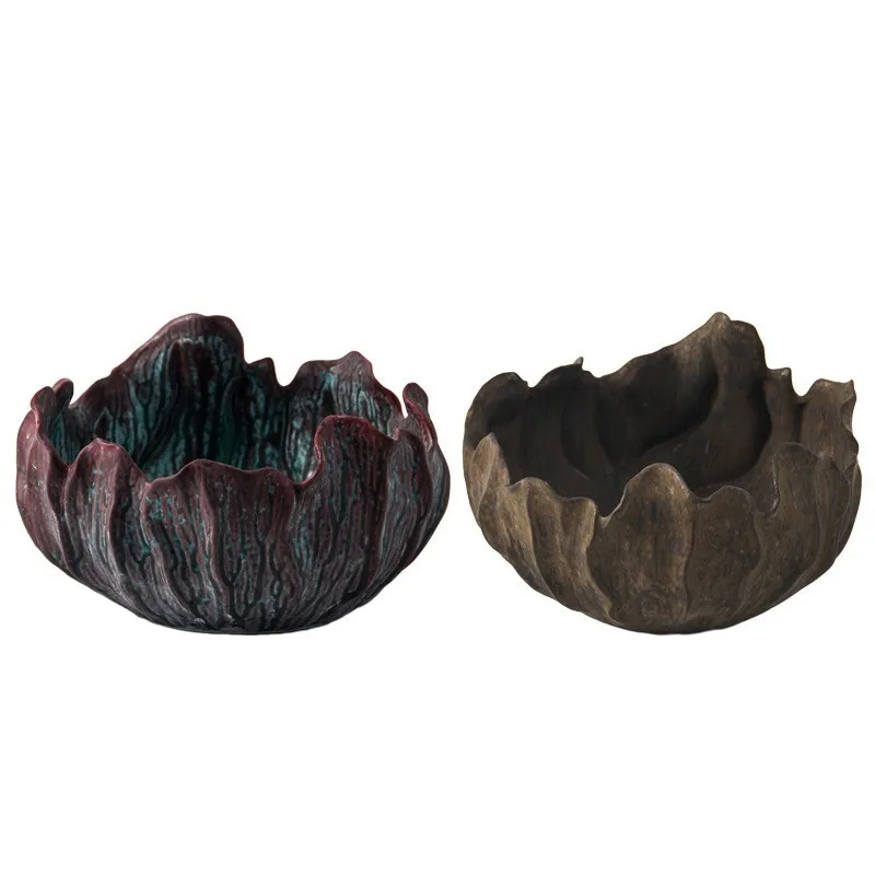 

New Chinese light luxury ceramic lace dried flower ware, living room coffee table, dining table, fruit plate