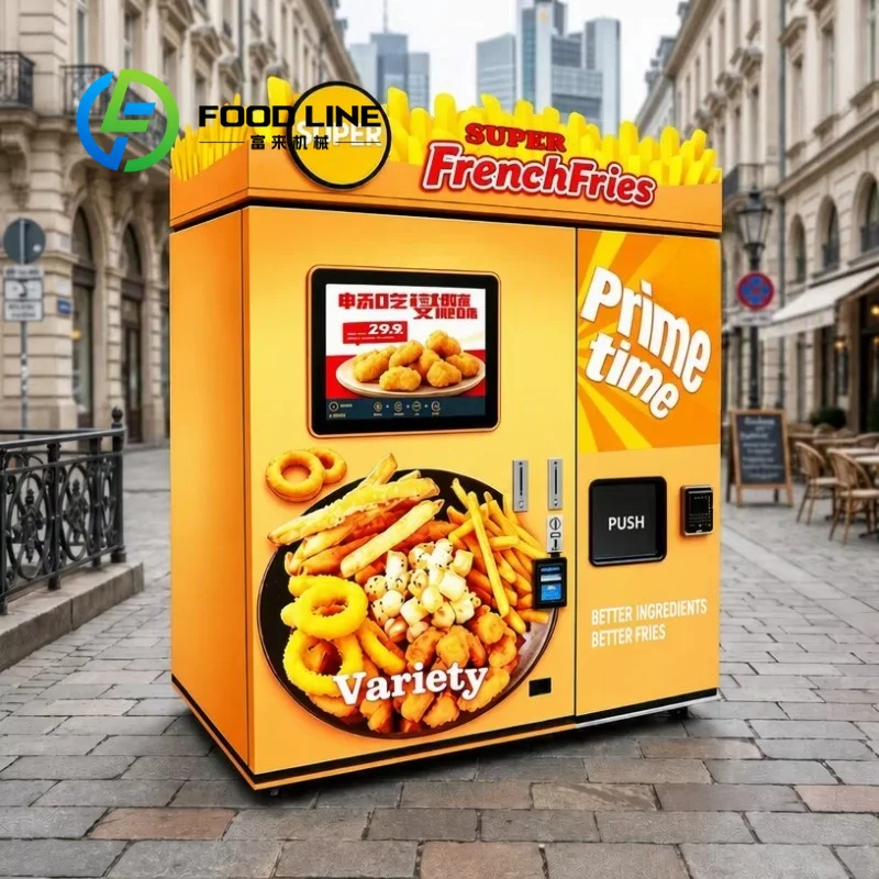 Commercial Potato Fry Vending Machine, Large Daily Production Capacity High Throughput Self‑Service French Fries Vending Device