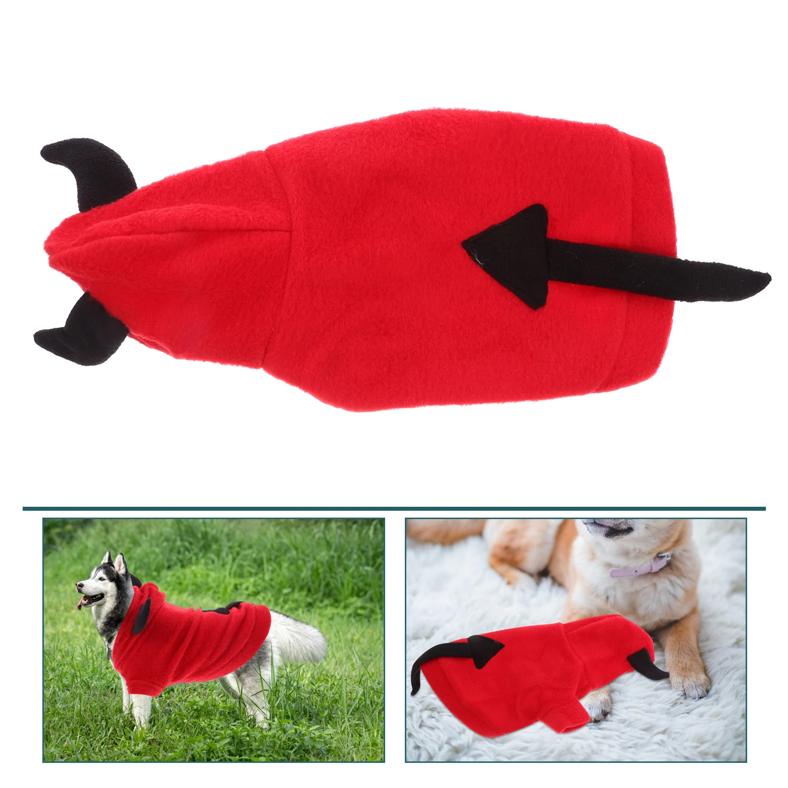 

Small Dog Halloween Costume Devil Shape Clothes Pet Warm Coat Outdoor Walking Jogging Party Photo Taking Dog Clothes