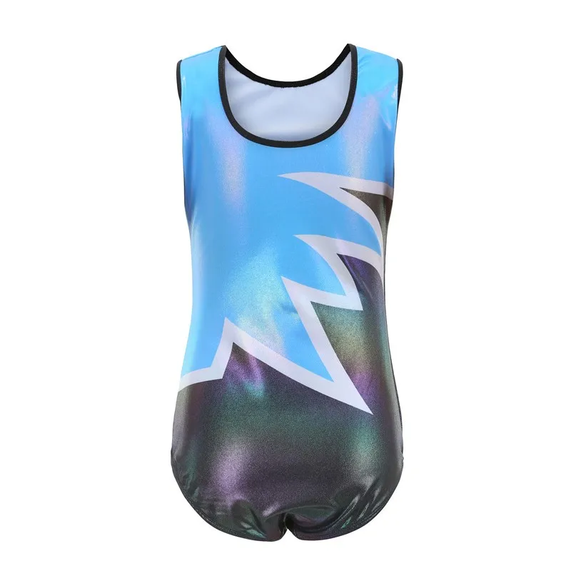 Wholesale New Coming Cheap Kids Girls Shiny Rhinestone Gymnastics Leotards Sleeveless