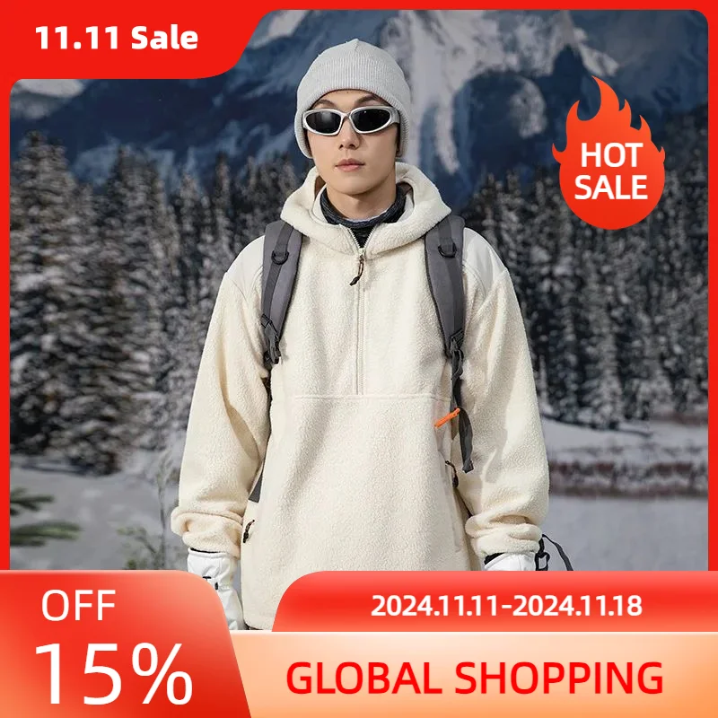 Autumn Winter Velvet Turtleneck Pullover Vest Pull Hooded Top Warm Windproof Couple Bottom Shirt T-Shirt Men Women Outdoor Ski