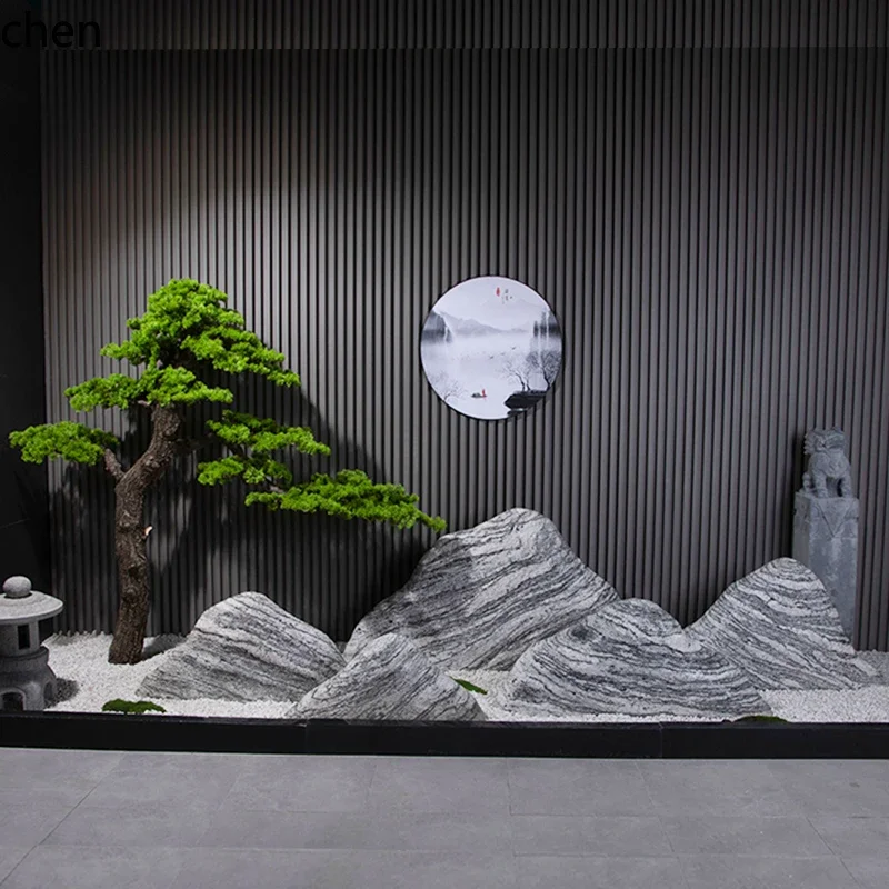 Snow Wave Stone Slice Combination Taishan Stone Indoor Dry Landscape Landscaping Stone Courtyard Rockery