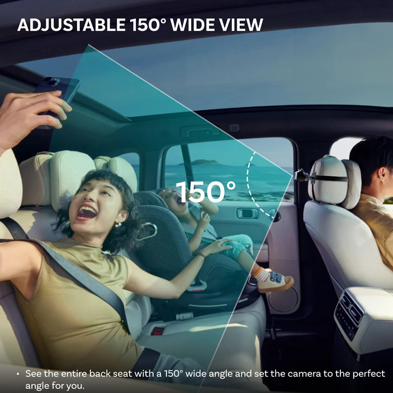 Ottocast Cabin Care Adaptador inalámbrico CarPlay Cámara para coche de bebé 1080P HD 150 °   Monitor de asiento trasero de visión nocturna gran angular para automóvil 98%