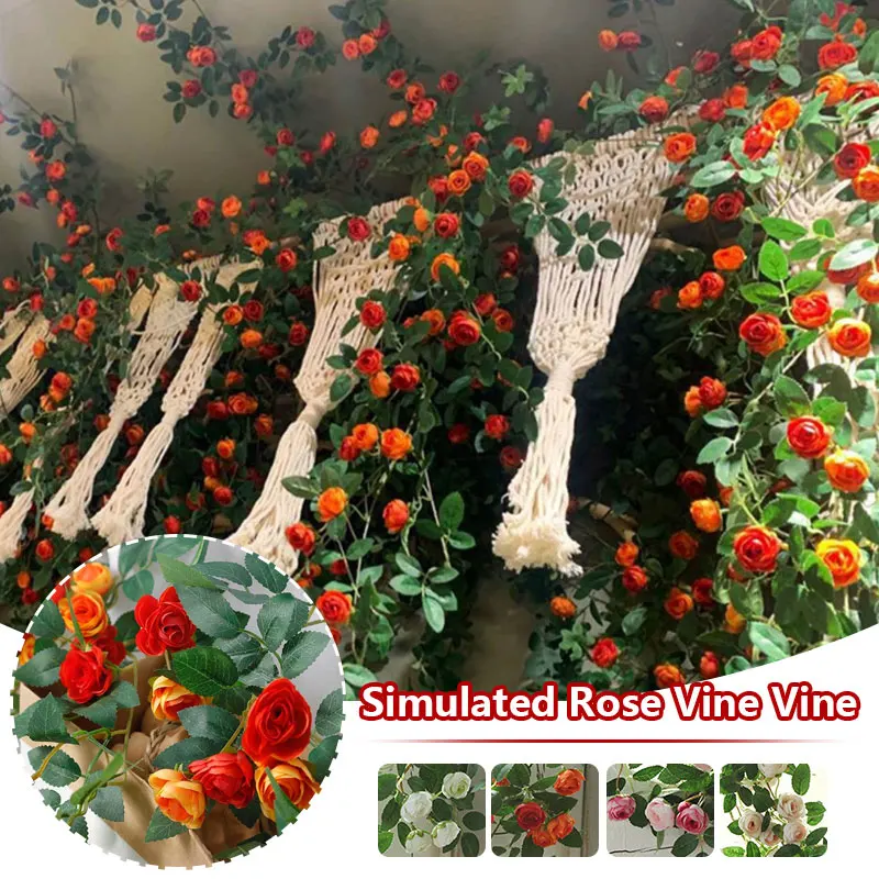 

1.75M Artificial Rose Flower For Wedding Garland Home Room Decor Wall Rattan Garden Arch Decor DIY Fake Flowers Vine