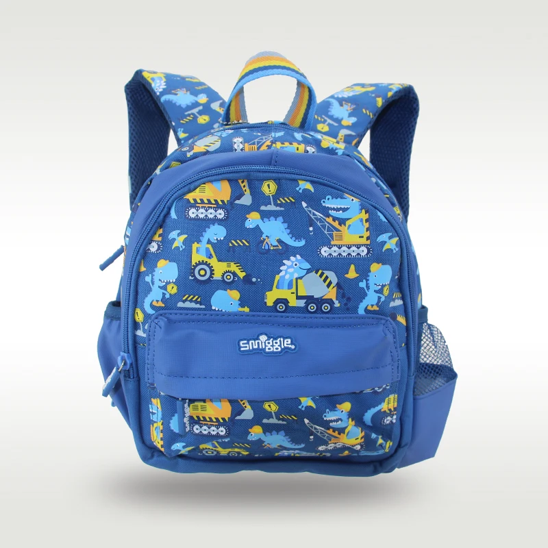 Mochila escolar original de Australia smiggle para niños, morral de hombro para bebé, coche de ingeniería azul, kawaii1-4 años, 11 pulgadas