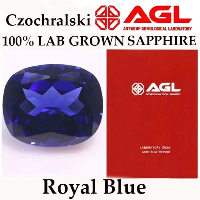 

100% метод Чохральского, высокое качество, выращенный в лаборатории сапфир, подушка, королевский синий цвет, VVS1, подвески для изготовления ювелирных изделий своими руками