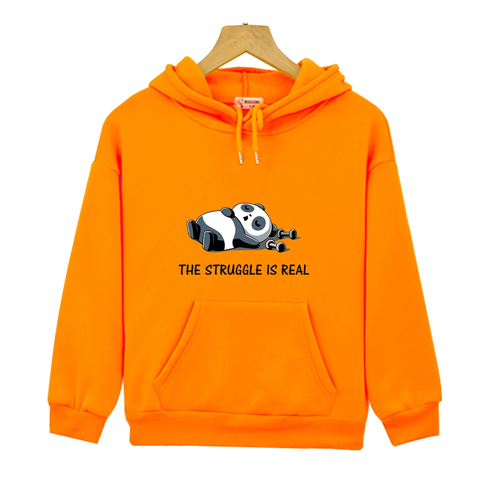 

Cute Panda Print Hoodie New Kids Sweatshirts Warm Vintage Pullover for Boy Fashion Korean Toddler Kawaii Hoodies for Teen Girls