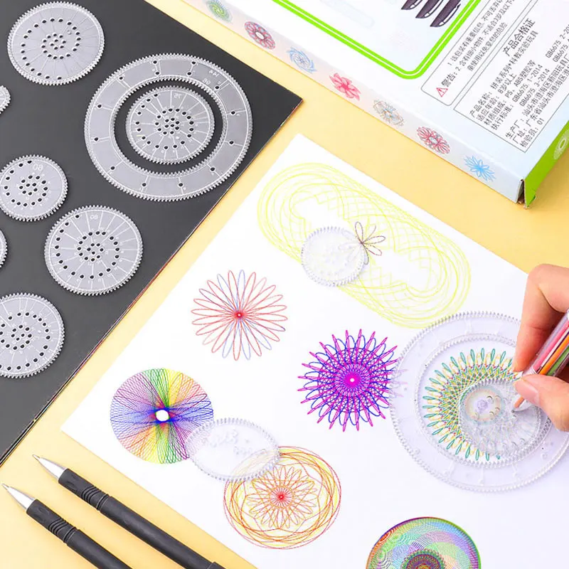 مجموعة ألعاب Spirograph للأطفال ، تروس رسم متشابكة ، عجلات ، مسطرة هندسية ، ملحقات رسم ، لعبة تعليمية إبداعية ، 11 * ، 22 *