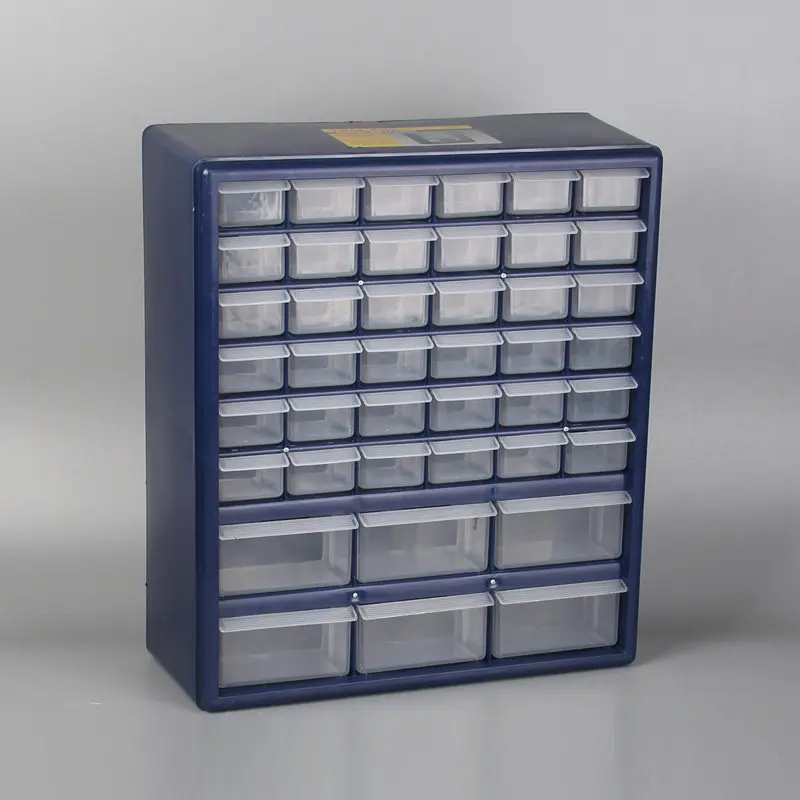 Blue Desktop Drawer Parts Organizer, Multi-Compartment Storage Box for Combination Toys Screws Material Classification JT40