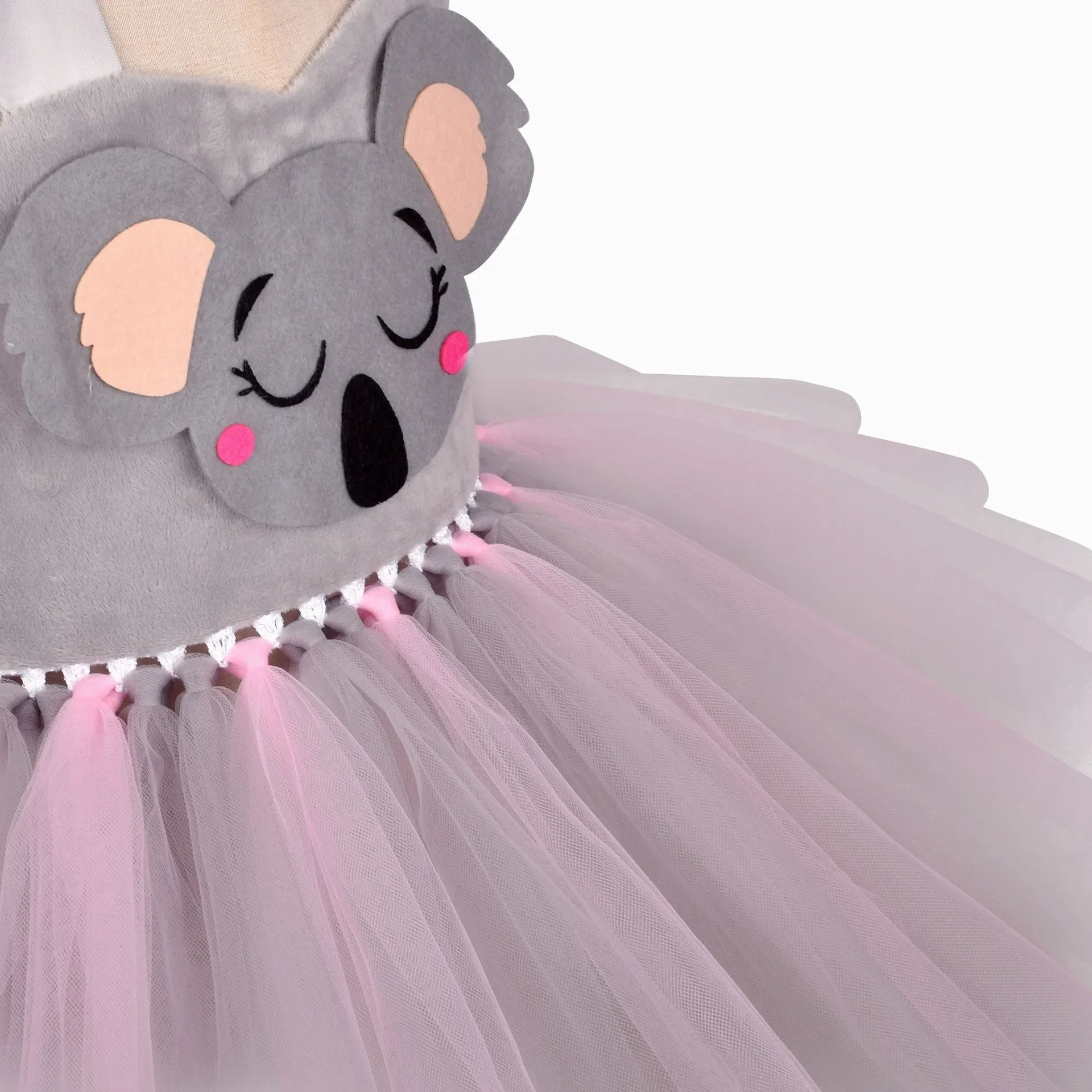 Girls\' Koala Animal Role Play Costumes International Children\'s Day Stage Performance Halloween Poncho Dress Party Dress