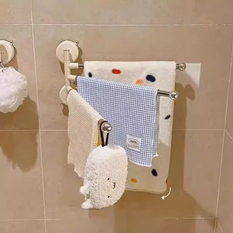 

Household Bathroom No Need for Drilling Towel Racks Suction Cup Towel Storage Rack, Minimalist Towel Hanging Tools Accessories