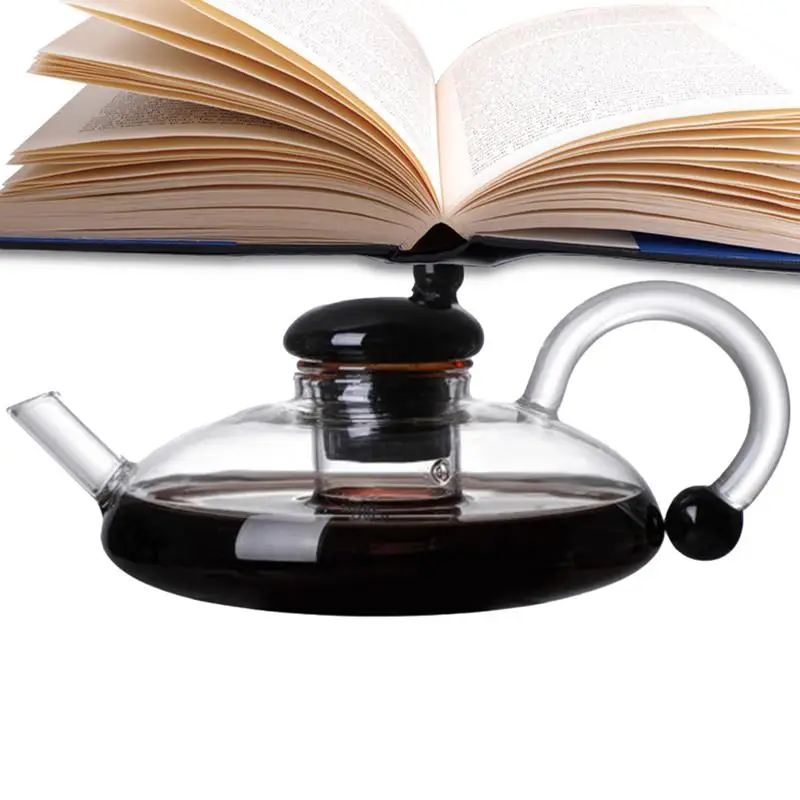 Glass Teapot With Infuser Glass Tea Kettle Heat-Resistant Glass Electric Kettle Hot Tea Maker With Handle Teapot With Warmer For