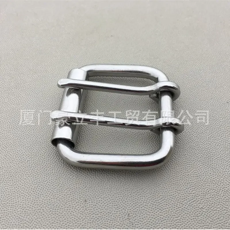 Stainless Steel Double Pin Buckle Solid Cowboy Belt Hardware Roller Wastband Head 52mm 60mm