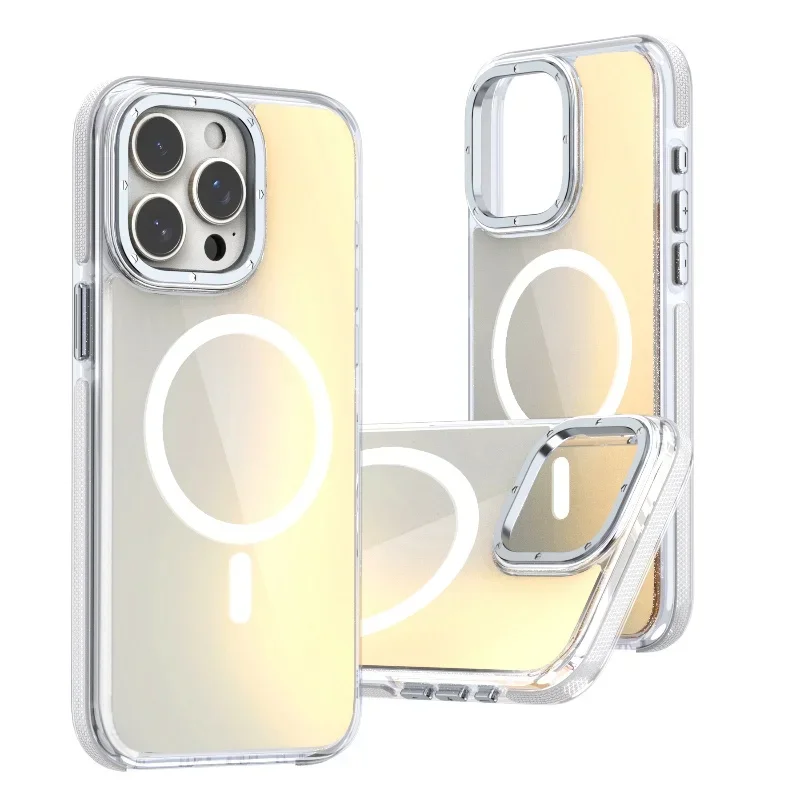 Luxury Transparent Color Change Magsafe Phone case for iphone 16 15 14 13 12 11 Pro Max Plus Magnetic Wireless Charge Cover