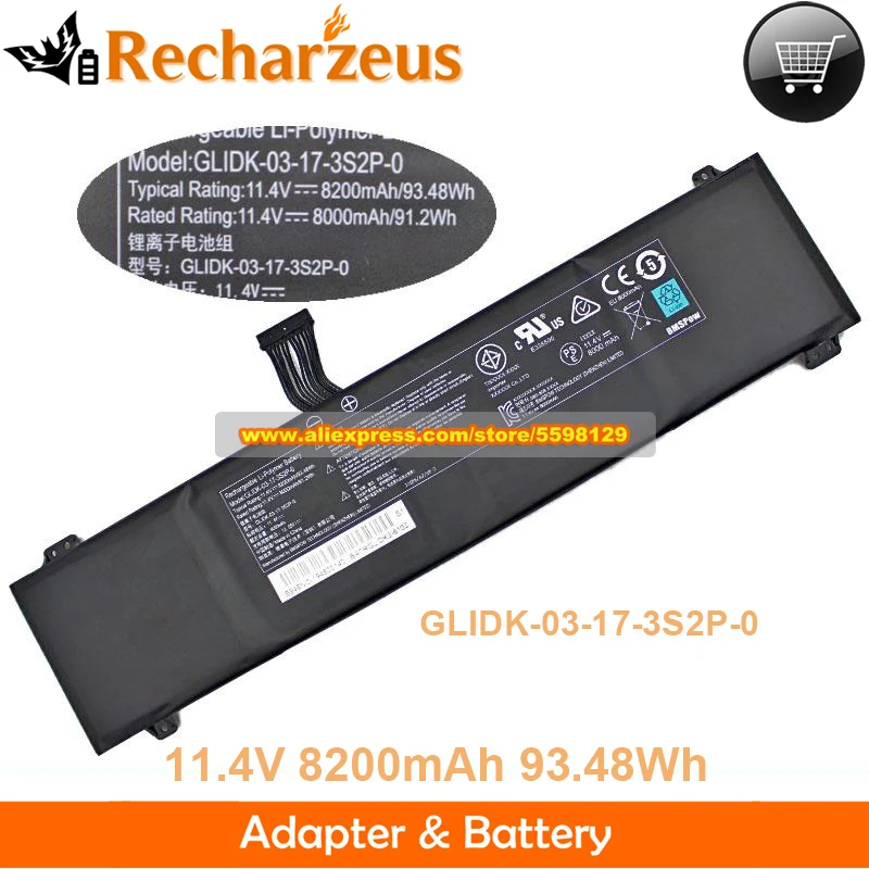 

Genuine GLIDK-03-17-3S2P-0 Battery 11.4V 8200mAh 93.48Wh for Getac BATRGLIDK3-6102 3ICP6/62-69-2 GLIDK03173S2P0