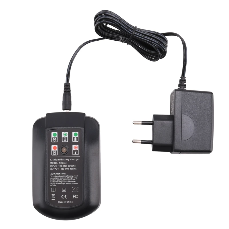 WA3742 20V Lithium Charger For Worx 18V 20V Lithium Battery WA3578 WA3525 WA3520 WA3575 WA3742 WA3732, EU Plug