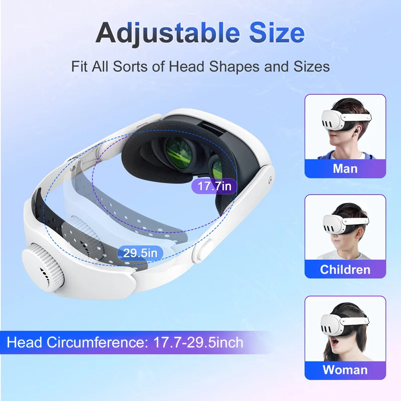 Adjustable VR Headset Strap Reduce Head Pressure Replacement Strap-Headband Accessories for Meta Quest 3 Accessory