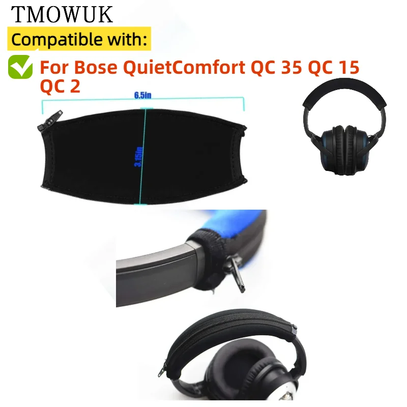 

Universal Headphone Headband Cover For Bose QuietComfort QC 35 QC 15 QC 2 Headphone Headband Protector with Zipper
