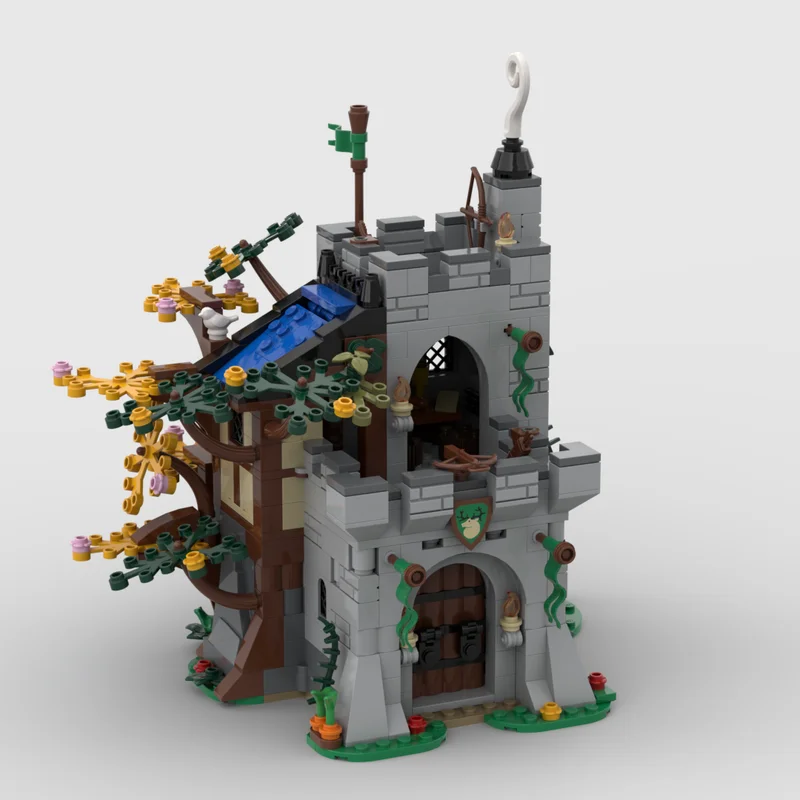 Château médiéval modèle Moc briques de construction forêt série technologie blocs modulaires cadeau jouets de noël ensembles de bricolage