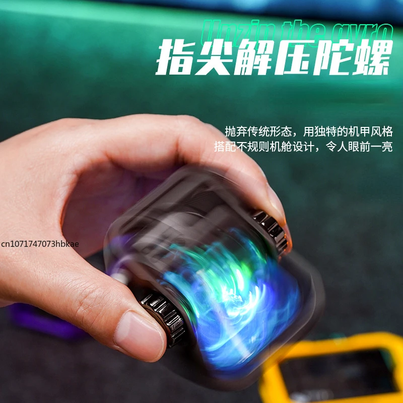 2023 Cool and Trendy Personality Luminous Decompression Gyro Butane Lighter Red Flame Transparent Creative Smoking Gift for Men