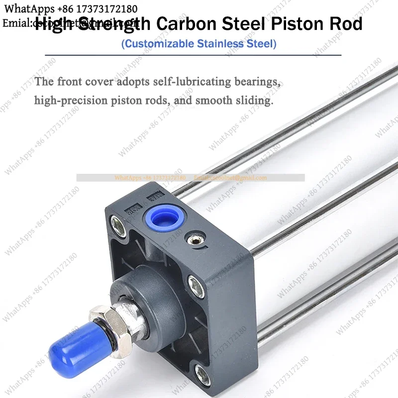 JS01 Standard Pneumatic Cylinder SC32 40 50 63 Bore Air Piston Double Acting 25-1000mm Stroke Aluminum Alloy Actuator