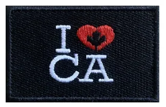 Embroidered Patches Canada Flag I Love CA Maple Leaf Canadian Flags Military Patches Tactical Emblem Appliques 3D Badges