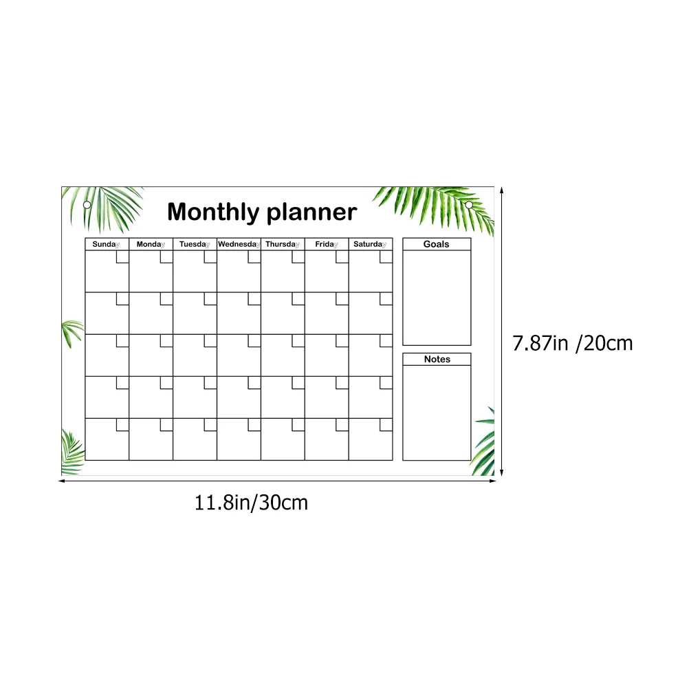 Refrigerator Monthly Planning Note Board Acrylic Wall Calendar Decors Erasable Notepads Home Message