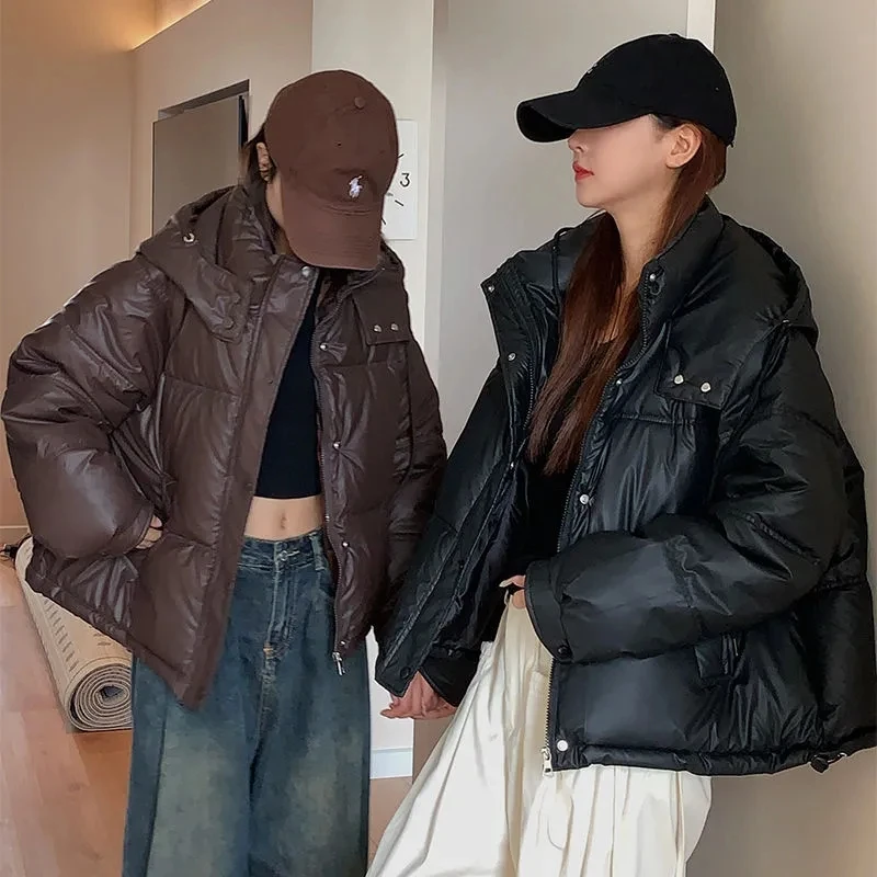 

Women Winter Down Cotton Jacket 2025 New Women Loose Hooded Parkas Coat Korean Short Cotton Coat Thicken Cotton Padded Jacket