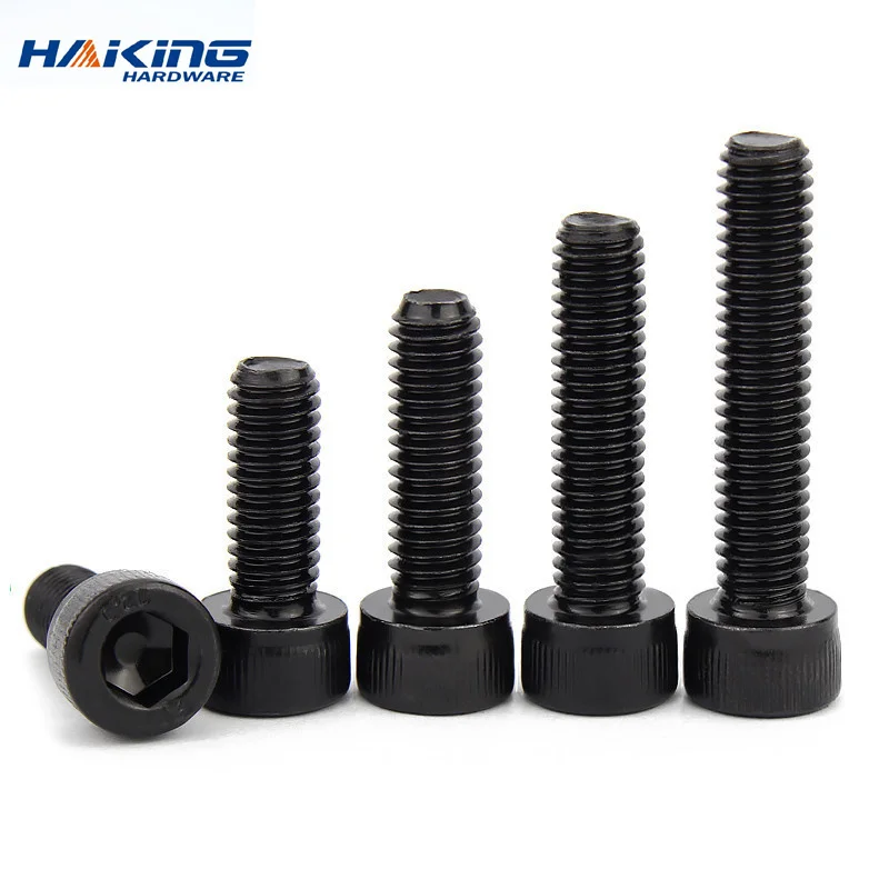 Aço inoxidável Hex Allen Socket Cap Cabeça Parafuso, Grau Preto, 12,9 Parafusos Metric, DIN912, M1.6, M2, M2.5, M3, M4, M5, M6, M8 x L, 5-50Pcs