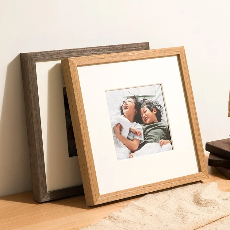 Square Wood Photo Frame for Wall Hanging 20X20cm 30x30cm Wood Wedding Picture Frame Stand for Pictures Photo Home Decor Gift