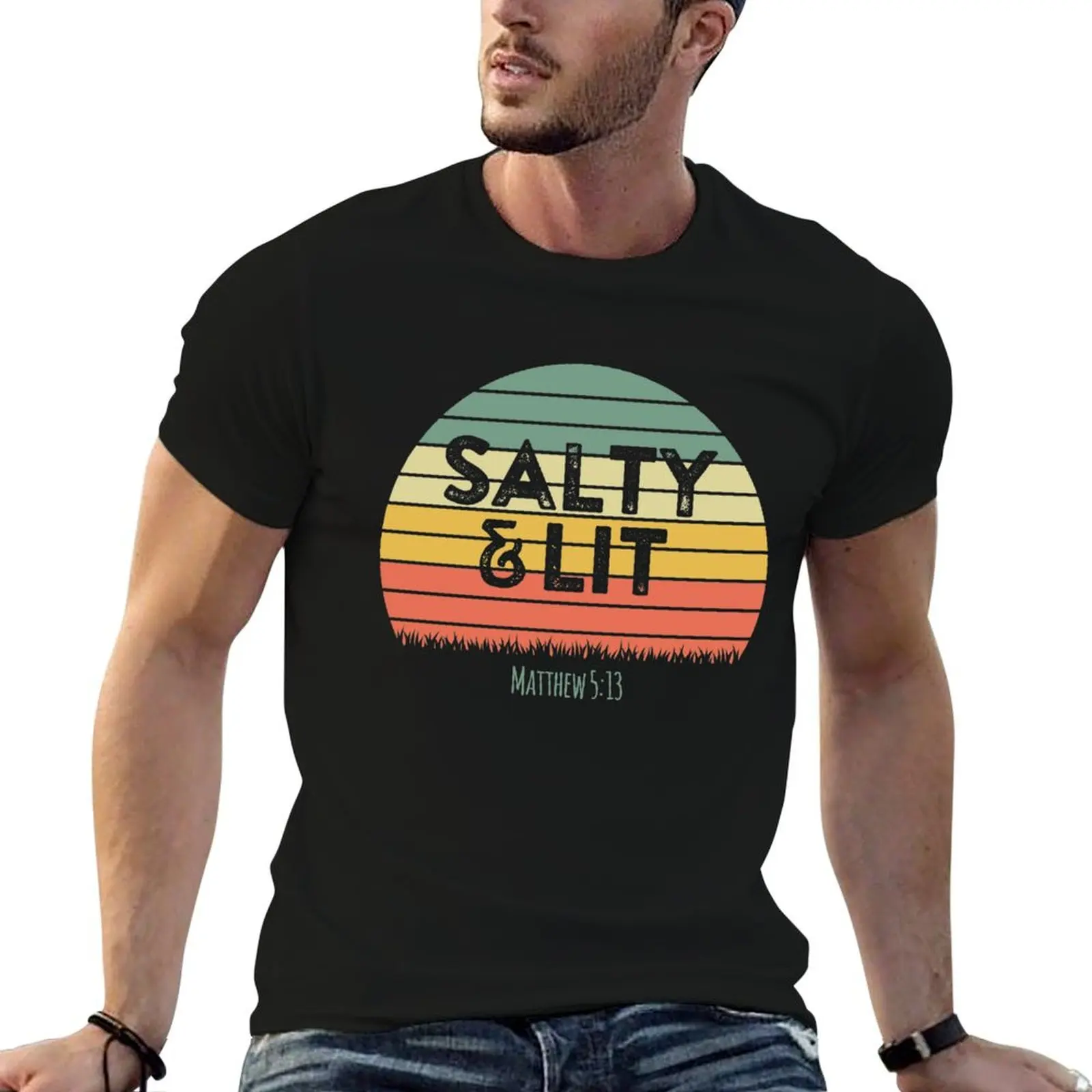 Salty and Lit , Christian Quote, Christian Saying T-Shirt oversized t shirt plus sizes plain men clothings