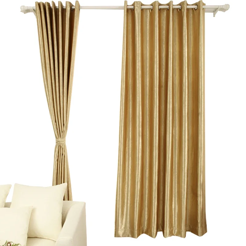 Modern Gold Curtains Solid-colored Windows High Shade Cloth Curtain  Living Room Bedroom Balcony