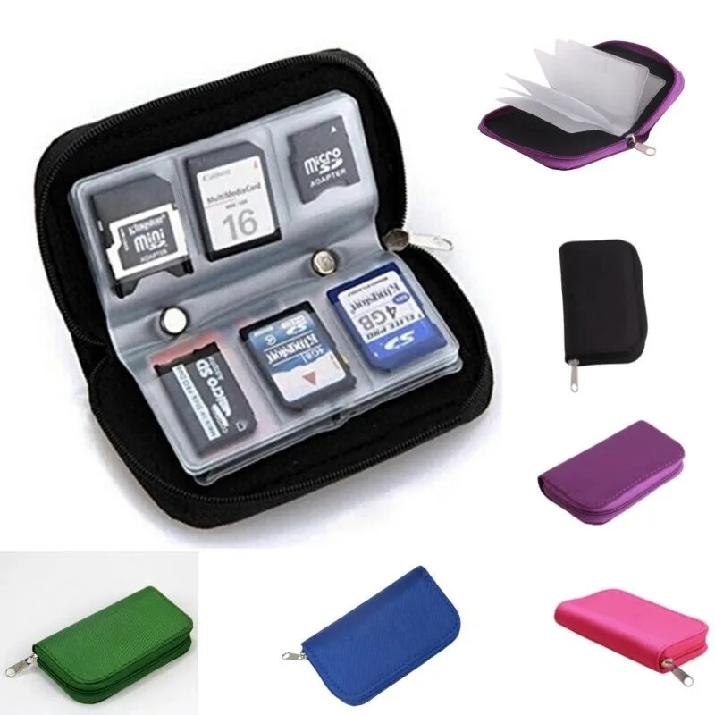 1PC Micro SD Card Case Storage Organizing Bag Protector Holder Wallet Black SD Memory Card Storage Carrying Zipper Pouch Case