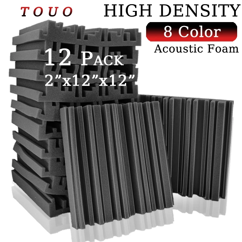 

TOUO Broadband 12pc Acoustic Foams Studio Acoustic Treatment Soundproof Foam Ktv Room High Density Sound Absorbing Material