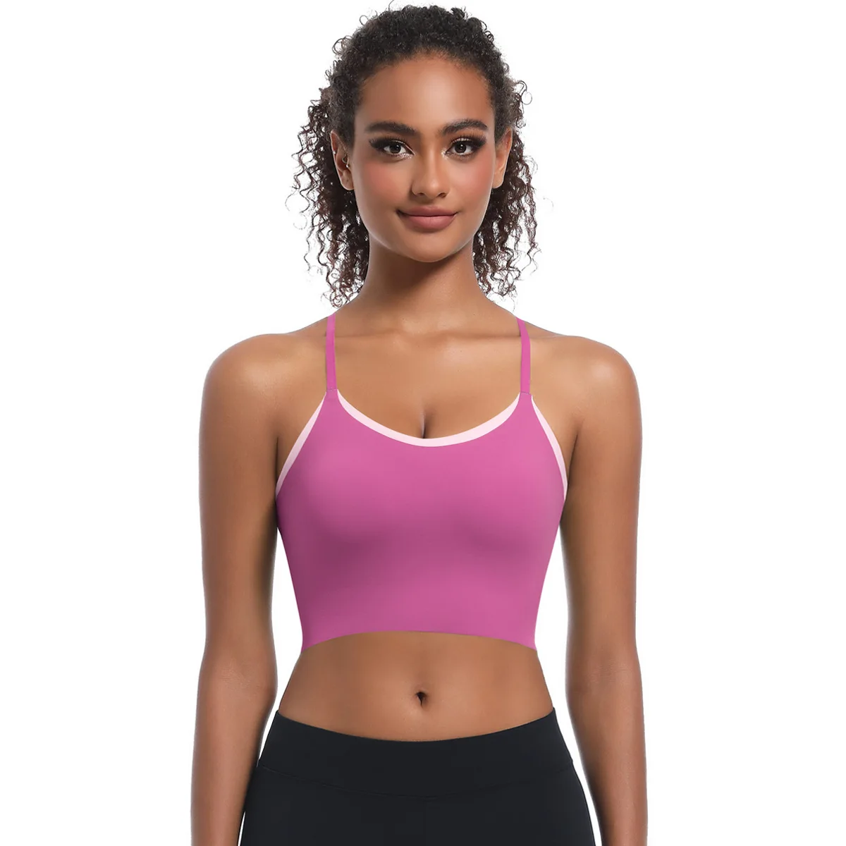 Color Block Sports Bra Women Push Up Gym Top Medium Support Yoga Fitness Bralette Push Up Workout Bra Running Active Wear Female