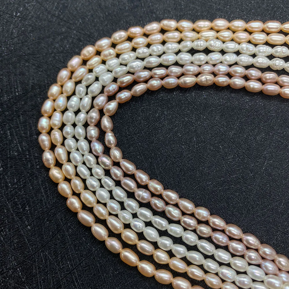 A Grade Natural Freshwater Pearl Beads 2-9MM White Pink Purple Loose Bead for DIY Jewelry Women's Necklace Earrings Accessories