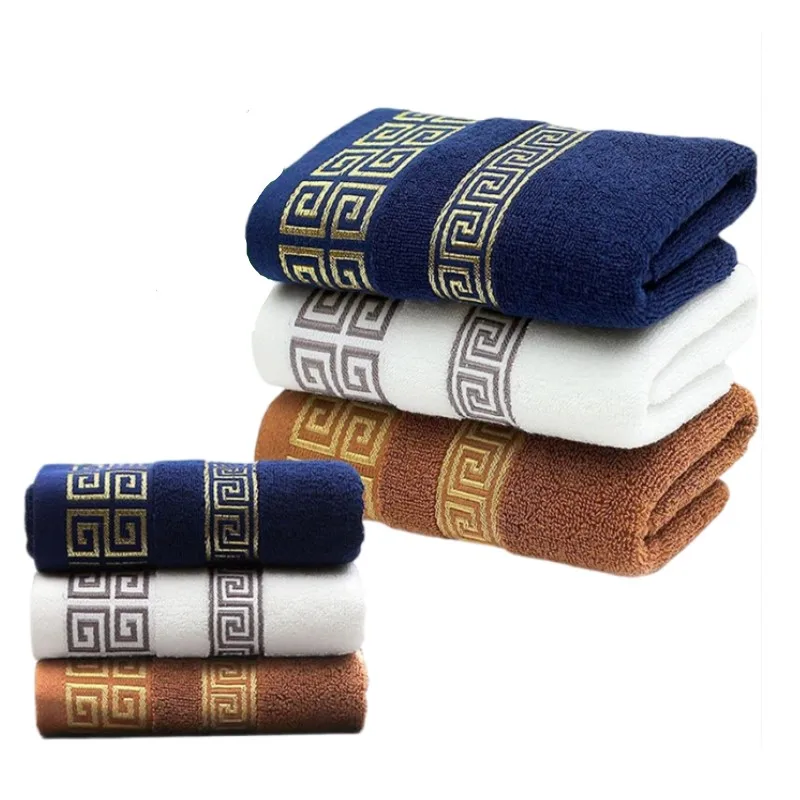 Set of 5/10 Pure Hand Face Cotton Towel Sets 33x74cm Embroidered Towels For Adults Quick-Dry Thicken Soft Face Towels Absorbent