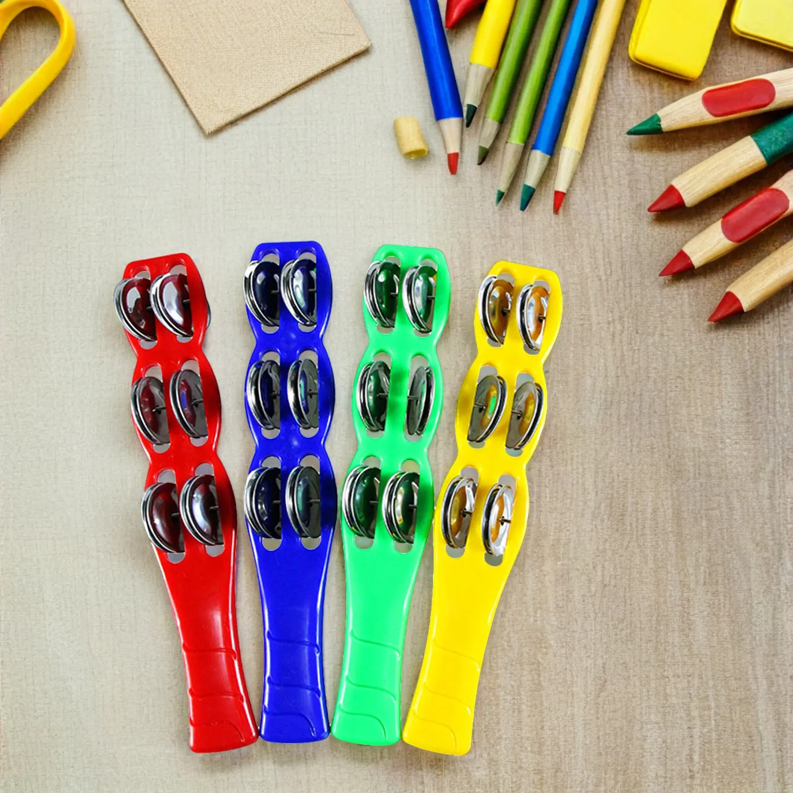 4 Buah Tongkat Jingle Plastik - Musical Instrument Tambourine ulasan dan harga