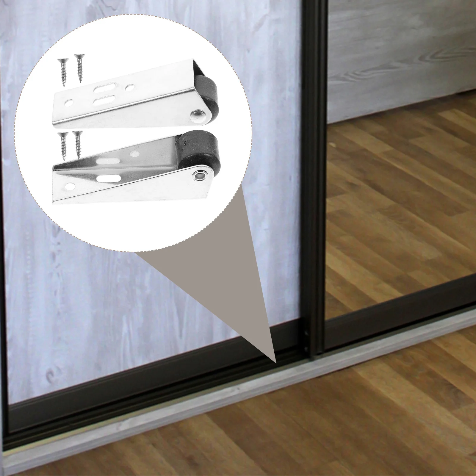 2 Pcs Hardware Mobile Door Load-bearing Wheels Barn Fashion Storage Rack Coat Hanger