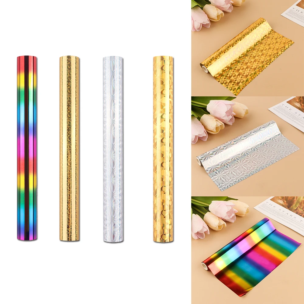 Gold Silver Colorful 7.6inch x 16.4ft Toner Reactive Foil by Laser Printer and Laminator For Card Making Scrapbooking Tool 2024