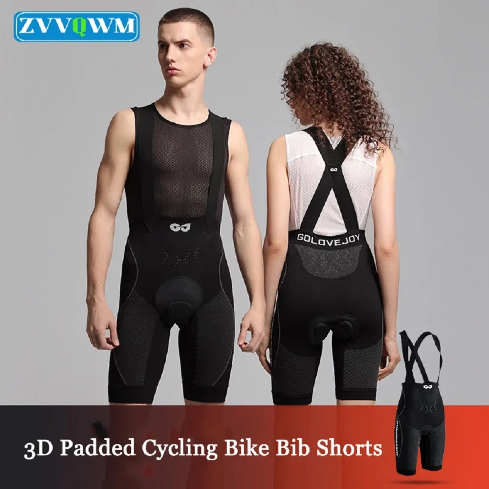 Cycling Bib Shorts Shoulder Straps Women Men Breathable Bicycle Bibs 3D Padded Bike Short Riding Tights Cycling Pants