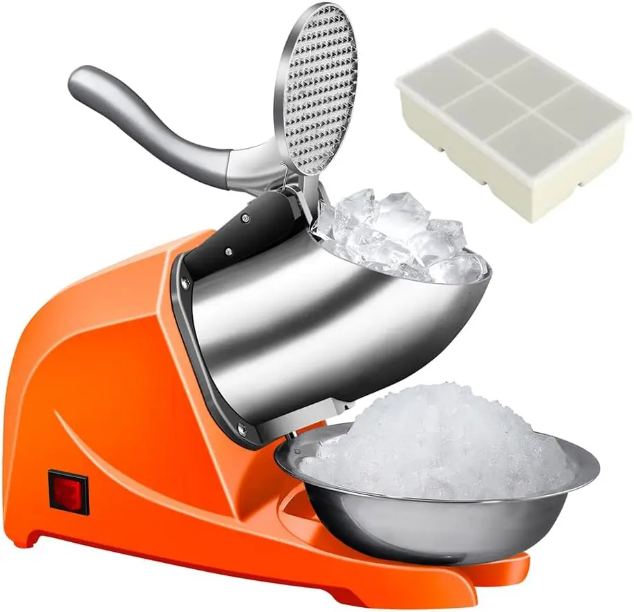 4-Blades Ice Shaver, Electric Shaved Ice Machine Ice Shaver Machine,200lbs/hr ice Crusher with Ice Pick for Home and Com