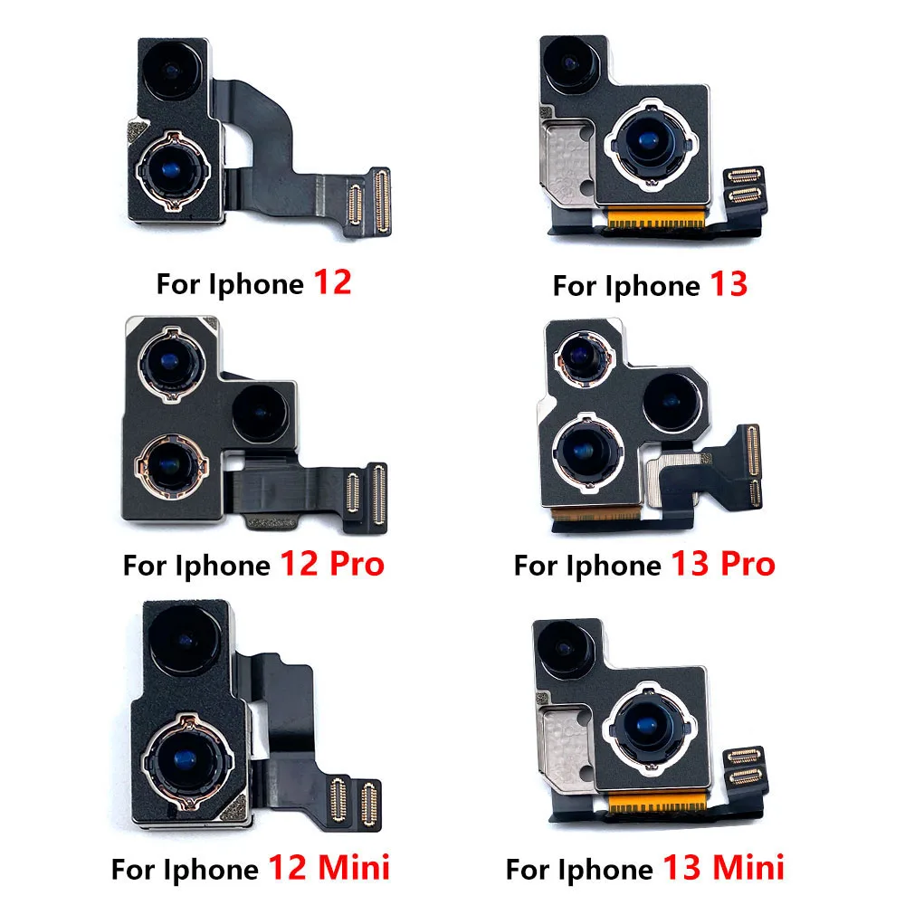 Good quality For IPhone 12 13 Pro Max 12mini Back Rear Camera Module Flex Cable + Front Facing Camera Replacement