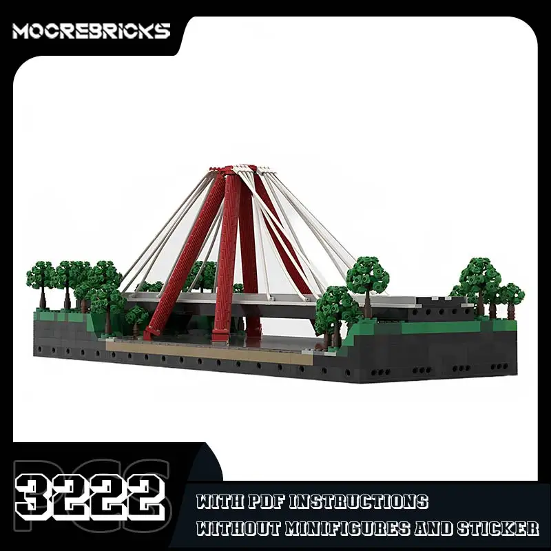 Kit de montaje de puente Modular, MOC-51925 de ladrillo, paisaje urbano, modelo creativo, bloques de construcción, juguete decorativo de escritorio, regalo para niños