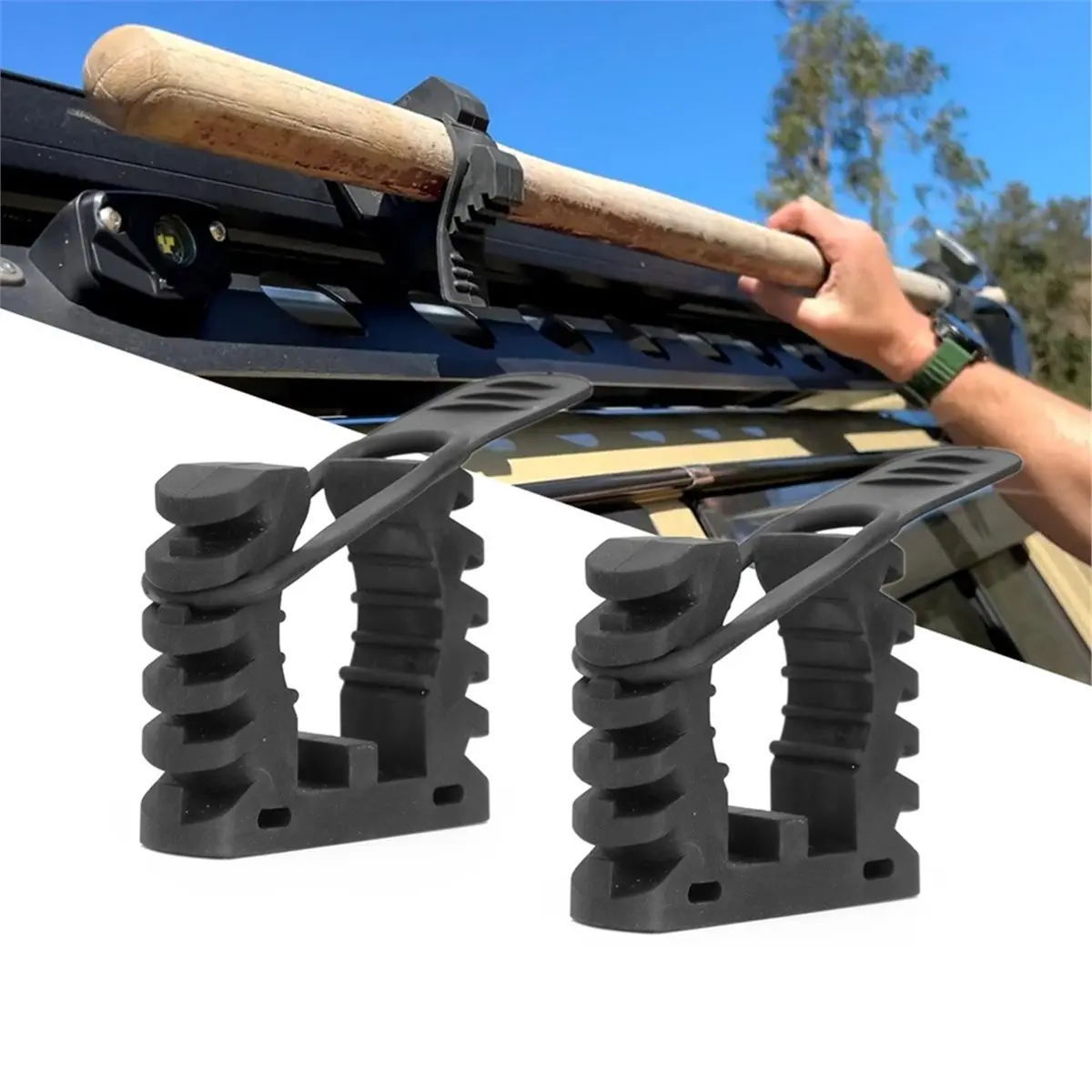 (A03R) Quick Release Rubber Clamp Mount Kit for Off-Road Vehicles, Fits 1-1/5