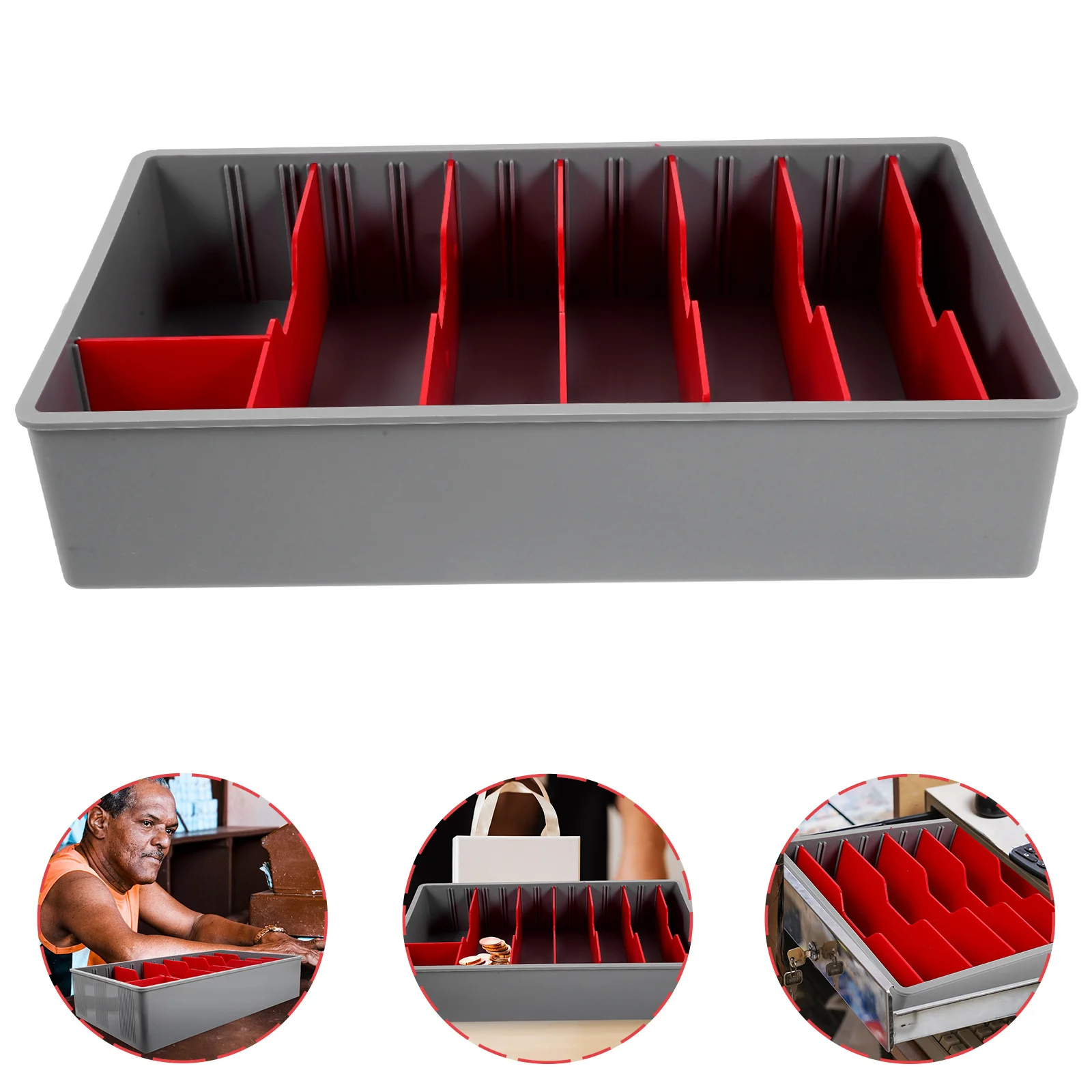 

Register Drawer Multiple Compartment Storage Tray Piggy Bank Plastic